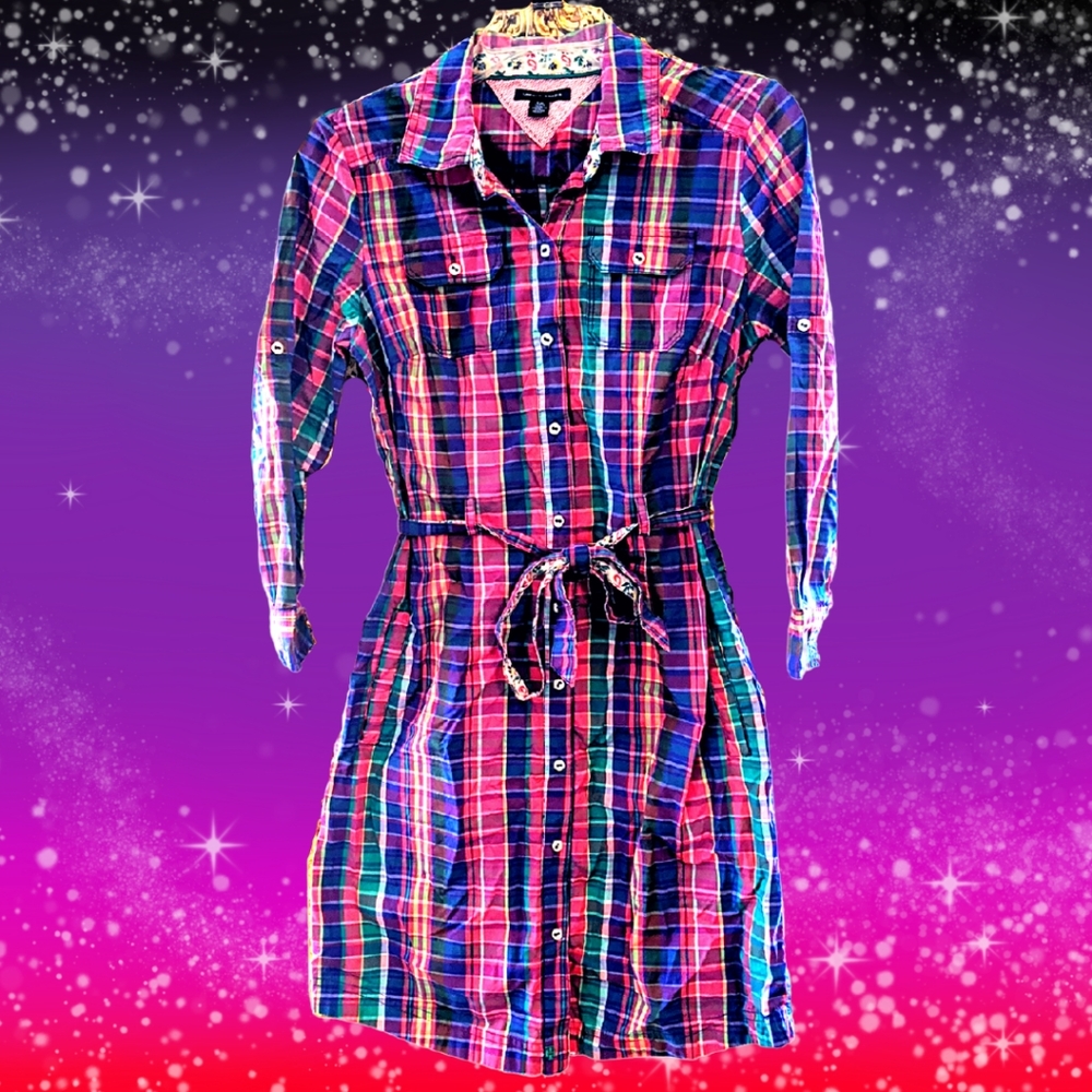 Tommy Hilfiger Rainbow Plaid Summer Dress